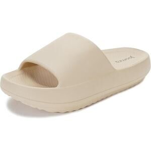 Joomra Recovery Slides Thick Cushion Cloud Foam Slippers Unisex Beige 40-41